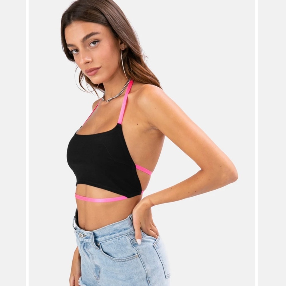 Adika Rave Neon Straps Crop Top